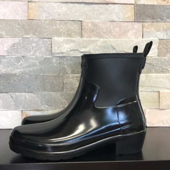 Hunter Refined Low Heel Biker Rain Boot - Picture 3 of 14
